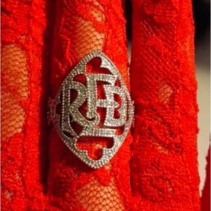 Taylor Swift Red Silver Adjustable Ring